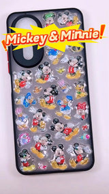 3D Cute Mickey Mouse Phone Case | Retro Black Kawaii Drop Seal Cover