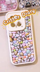 3D Cute Critter Diary Phone Case | Handcrafted Kawaii Penguin Ocean Clear Cover