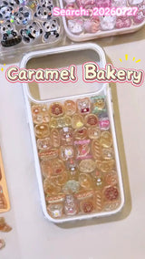 3D Cute Caramel Bakery Phone Case | Handcrafted Kawaii Bear Pastry Dessert Clear Cover