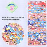 SHAN LE Animal Seal 3D crystal sticker sheet with corgi dog & bone designs, colorful background, PVC self-adhesive, size 200×95mm	