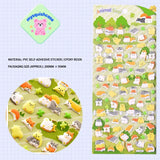 SHAN LE Animal Seal 3D crystal sticker sheet with giant panda patterns, green & brown background, PVC self-adhesive, size 200×95mm	