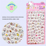 Adorable Kitty 3D bubble stickers with cute cartoon designs. Soft rubber, squishy, pinchable, food-grade safe & reusable. Perfect for phone cases, DIY crafts. Stress relief decor!