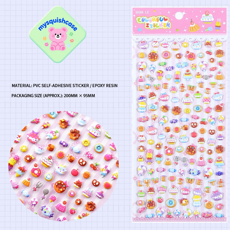 Dessert Cute Paradise - Themed 3D Bubble Gum Stickers