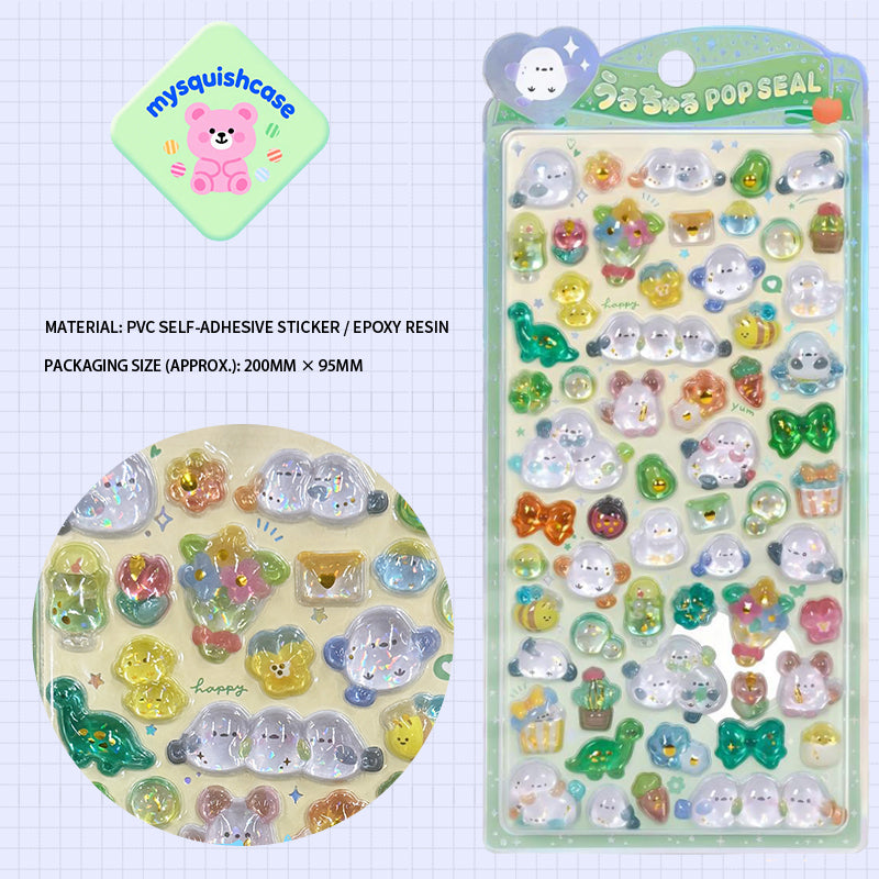 Playful 3D Holographic Critter & Charm Stickers: Add Iridescent Cuteness to Your DIYs with These Whimsical Pals