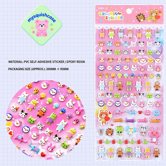 Cute Pet Costume Party - Themed 3D Bubble Gum Stickers