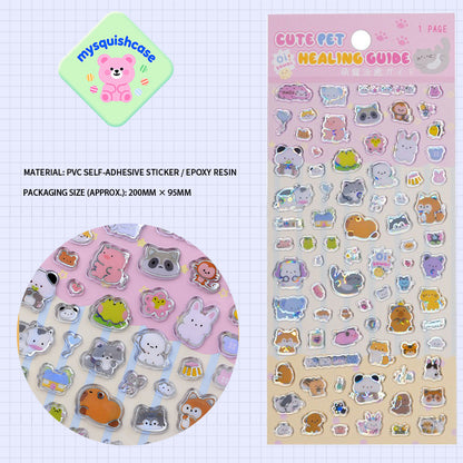 3D Small Animal Lapis Lazuli/Laser/Crystal Candy Stickers - Phone Case Decor