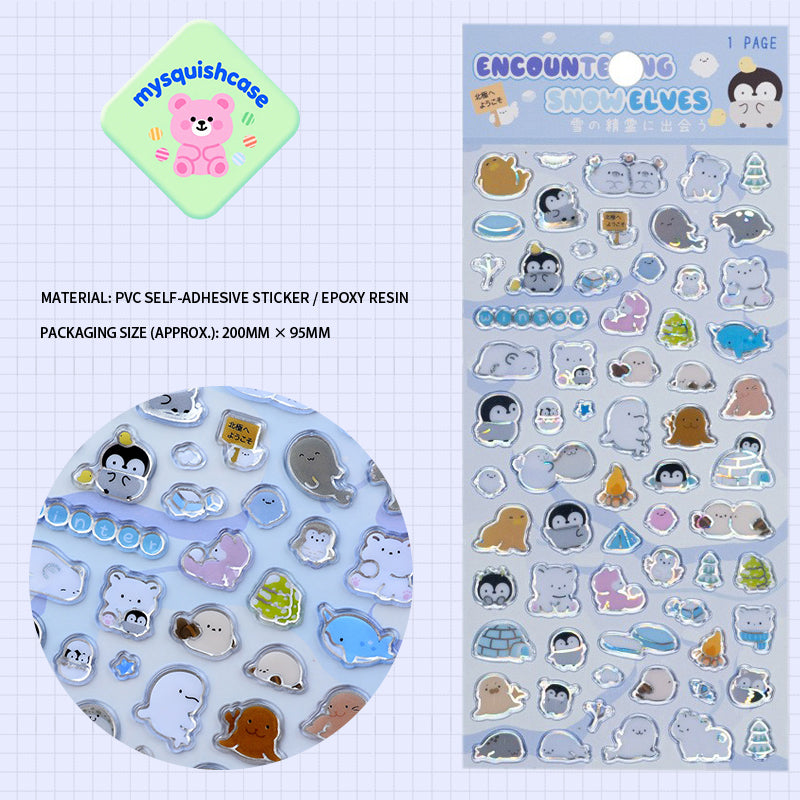 3D Small Animal Lapis Lazuli/Laser/Crystal Candy Stickers - Phone Case Decor