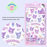 Adorable Kuromi sweet magic themed 3D epoxy stickers perfect for DIY phone cases and crafts. High-quality self-adhesive kawaii Sanrio stickers for personalization!