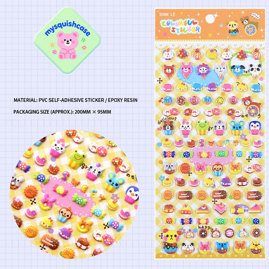 Dessert & Pet Carnival - Themed 3D Bubble Gum Stickers