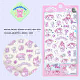 Adorable My Melody sweet girl themed 3D epoxy stickers perfect for DIY phone cases and crafts. High-quality self-adhesive kawaii Sanrio stickers for personalization!