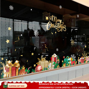 Christmas Decorations: Static Cling Santa Claus & Christmas Tree Window Stickers for Storefront, Glass Door Scene Decoration Hanging Ornaments - mysquishcase