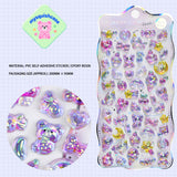 Adorable 3D rainbow gradient holographic stickers. Laser effect, high-transparency, long-lasting glow, reusable. Perfect for phone cases, DIY crafts. Great for kids, girls & teens!