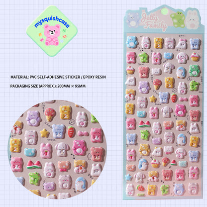 Cute Cartoon Animal 3D DIY Stickers - Phone Case Decorative Stickers