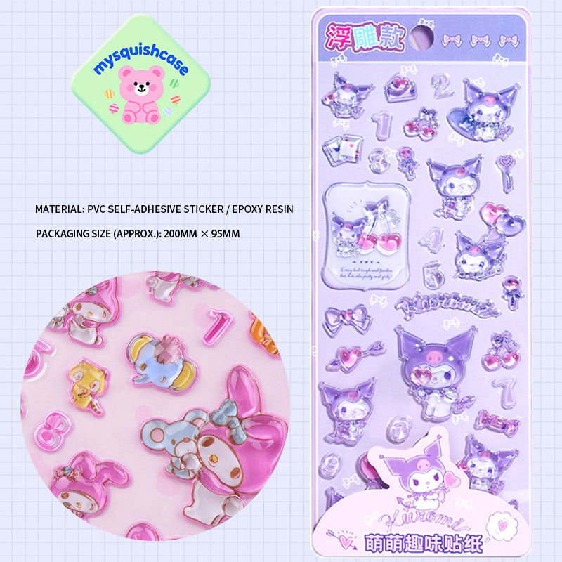 Cartoon Cute & Fun Stickers: Kuromi, Pochacco & My Melody Phone Case Decals