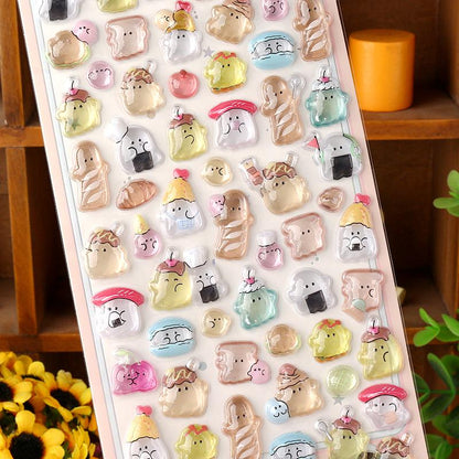Cute 3D Self - Adhesive Cartoon Stickers, Suitable for DIY Crafts and Decorations.