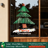 2026 Christmas Decoration Window Stickers - Christmas Tree, Store Display Scene Static Clings & Window Decals