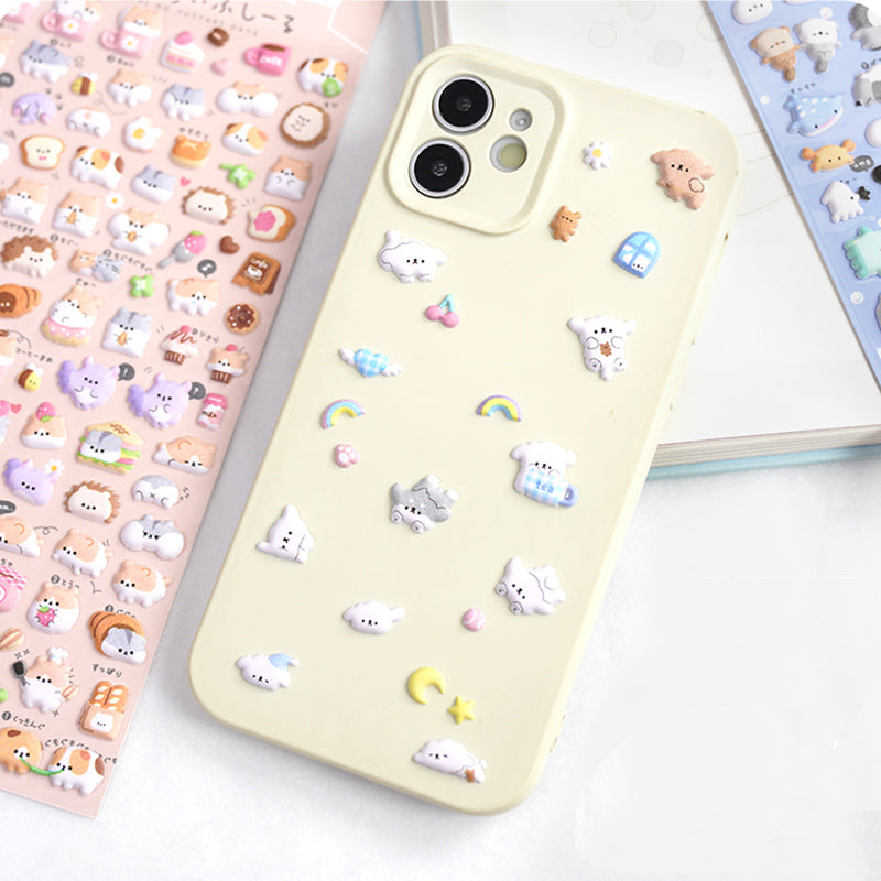 3D Animal Stereo Kids' Stickers - Cartoon Handmade Phone Case Decorative Decals