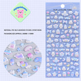 Adorable 3D bubble stickers with cute little animal designs. Soft rubber, high-transparency, food-grade safe & reusable. Perfect for phone cases, DIY crafts. Great for kids & adults!