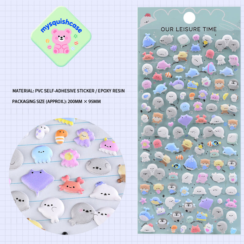 Cute "Little Cutie" Animal 3D Bubble Stickers - Phone Case Decorative Stickers