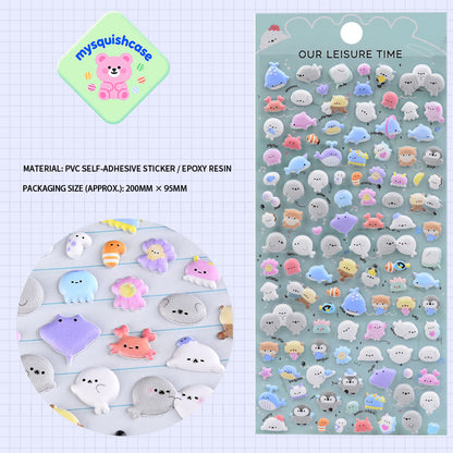 Cute "Little Cutie" Animal 3D Bubble Stickers - Phone Case Decorative Stickers