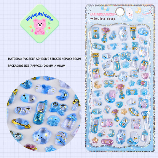 Mizuiro Drop Sweet Retro Cute Creature - Themed 3D Epoxy Stickers