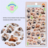 Adorable 3D embossed animal stickers with fox & cute designs. Crystal clear, scratch-resistant, reusable. Perfect for phone cases, water cups, laptops. Handcrafted unique decor!