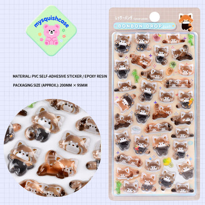 Cute "Xiaobiga" Animal Stickers - 3D Embossed Decor for Phone Cases & Water Cups