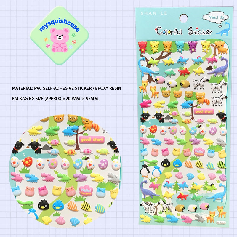 Prehistoric Cute Pet Paradise - Themed 3D Bubble Gum Stickers