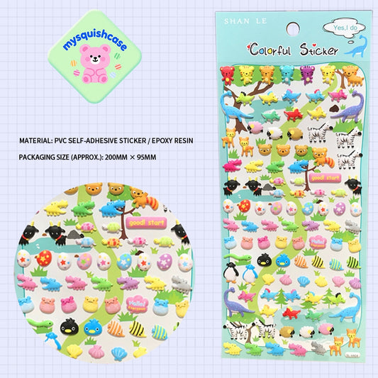 Prehistoric Cute Pet Paradise - Themed 3D Bubble Gum Stickers
