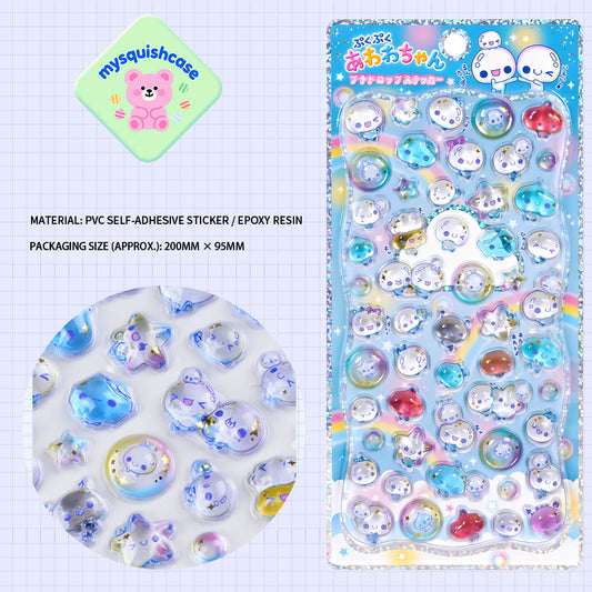 Clear Sky Cloud Cute Creature - Themed 3D Epoxy Stickers
