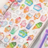 Sweet Apple Orchard 3D Resin Stickers | Cute Cat & Fruit Decorative Decals