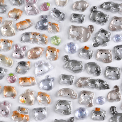 DIY Phone Case Decorative Stickers - 3D Crystal Animal Decals