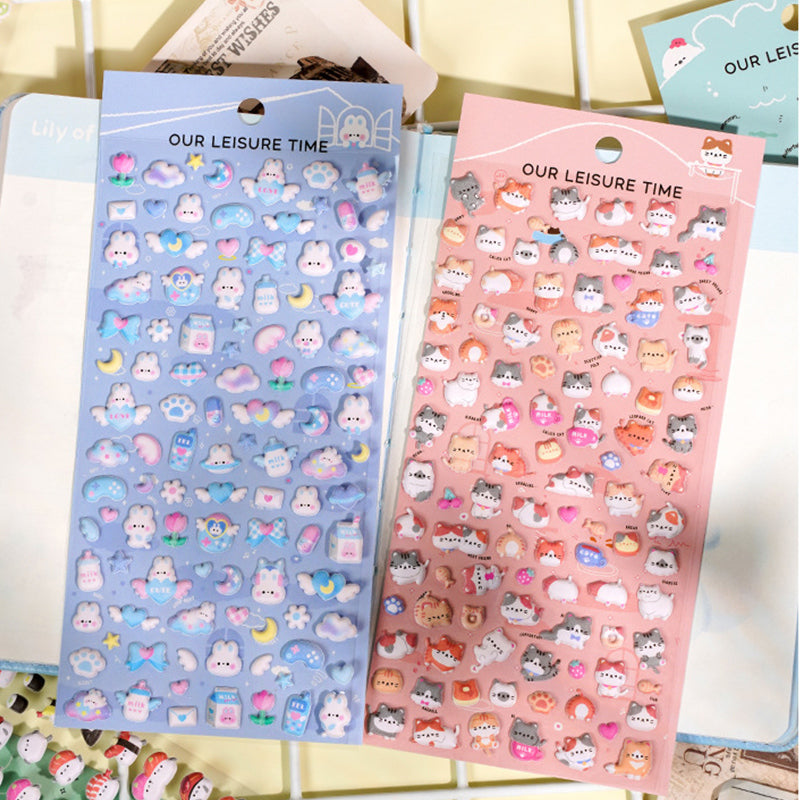 Cute "Little Cutie" Animal 3D Bubble Stickers - Phone Case Decorative Stickers