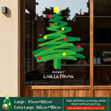 2026 Christmas Decoration Window Stickers - Christmas Tree, Store Display Scene Static Clings & Window Decals