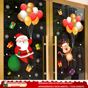 Christmas Decorations: Static Cling Santa Claus & Christmas Tree Window Stickers for Storefront, Glass Door Scene Decoration Hanging Ornaments - mysquishcase