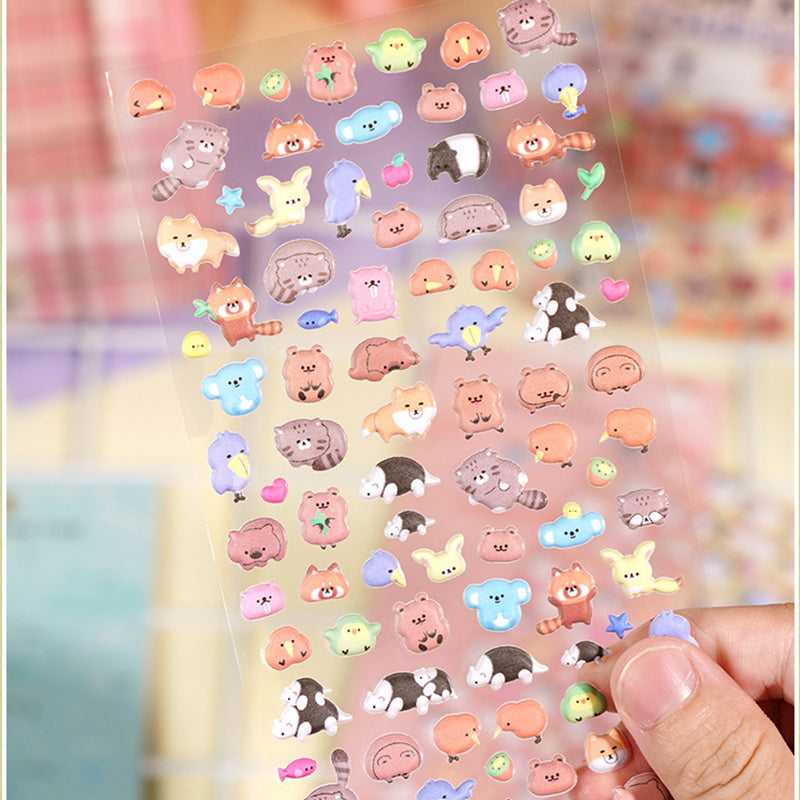 Cute "Little Cutie" Animal 3D Bubble Stickers - Phone Case Decorative Stickers