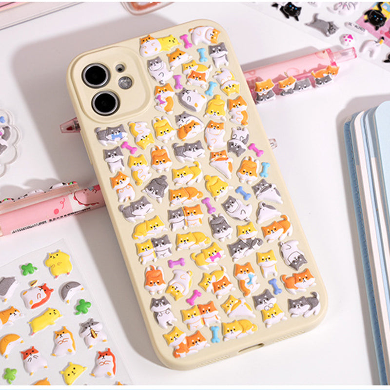 3D Puffy Bubble Stickers with Miniature Animal Patterns - DIY Stickers for Phone Cases