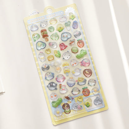 Adorable 3D Epoxy Stickers: Animal & Food Designs for DIY Fun