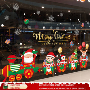 Christmas Decorations: Static Cling Santa Claus & Christmas Tree Window Stickers for Storefront, Glass Door Scene Decoration Hanging Ornaments - mysquishcase