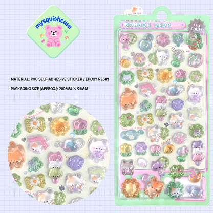 Charming 3D Epoxy Resin Self - Adhesive Stickers: Cute Animal & Decor Designs for All Your DIY Decorating