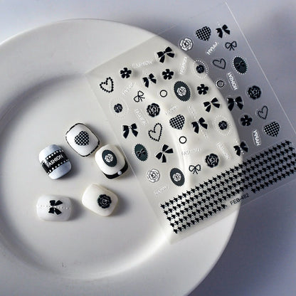 5D Nail Stickers: Embossed Stickers with Cartoon Bee & Bear Designs