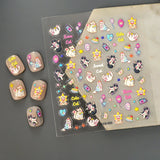 Adorable 3D embossed nail stickers featuring cute penguin, bear, and small animal patterns. Easy to apply, long-lasting nail art decals. Perfect for DIY manicures, parties, and everyday wear.