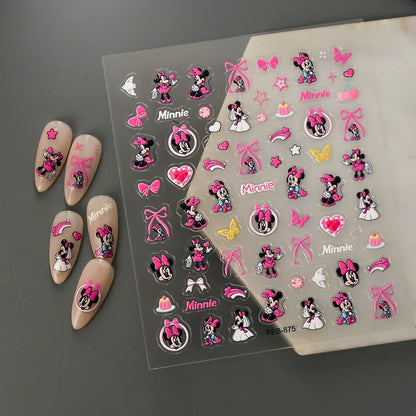 Cute 3D Embossed Small Animal Pattern Nail Stickers