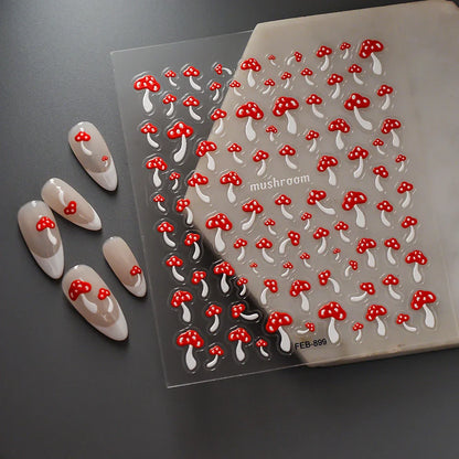 5D Nail Stickers: Embossed Stickers with Cartoon Bee & Bear Designs