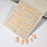 Adorable 5D embossed nail stickers with cute cartoon bee and bear designs. Easy to apply, long-lasting nail art. Perfect for fun manicures, kids' nails, and playful nail decorations. High-quality nail decals.