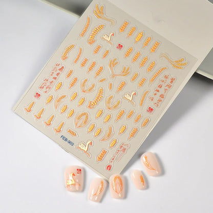 5D Nail Stickers: Embossed Stickers with Cartoon Bee & Bear Designs