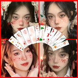 Love Heart Blush, Christmas Tree Makeup, Face Stickers, Fun Cosplay Tattoos, Children's Cartoon Reindeer Makeup