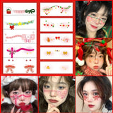 Love Heart Blush, Christmas Tree Makeup, Face Stickers, Fun Cosplay Tattoos, Children's Cartoon Reindeer Makeup