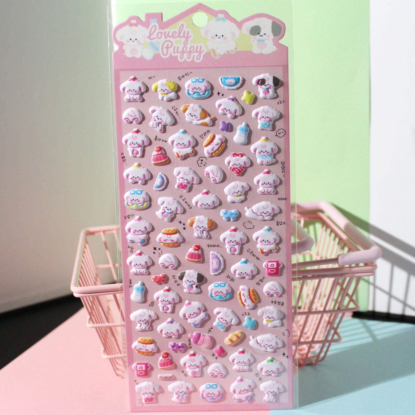 Adorable lovely puppy family-themed 3D epoxy stickers. Perfect for decorating phone cases, laptops, and DIY crafts. Cute kawaii dog animal character decals.