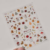 Cute 5D Christmas Nail Stickers (Christmas Tree, Little White Bear, Gingerbread Man) - Tomoni Adhesive Nail Decorations
